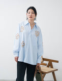 【通常商品】刺繍ストライプシャツ