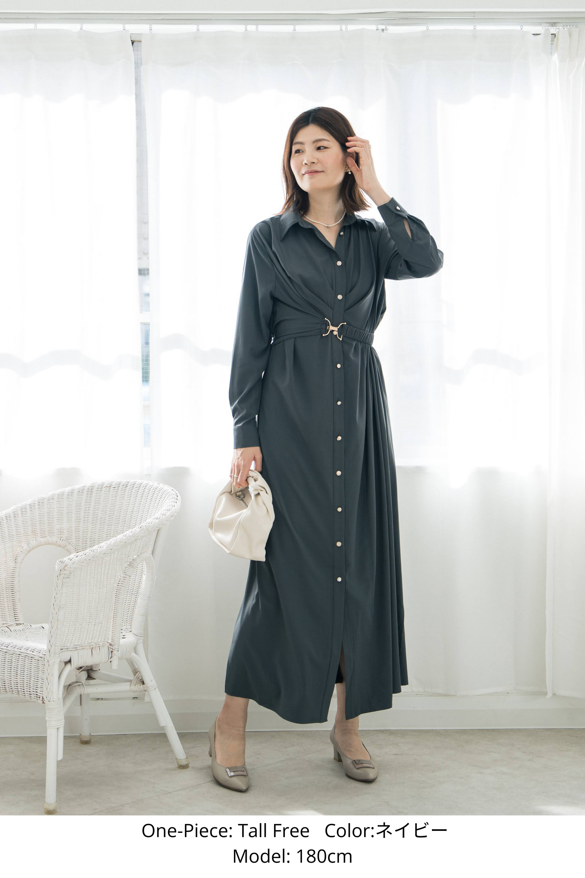 通常商品】アシンメトリーシャツワンピース – ATEYAKA