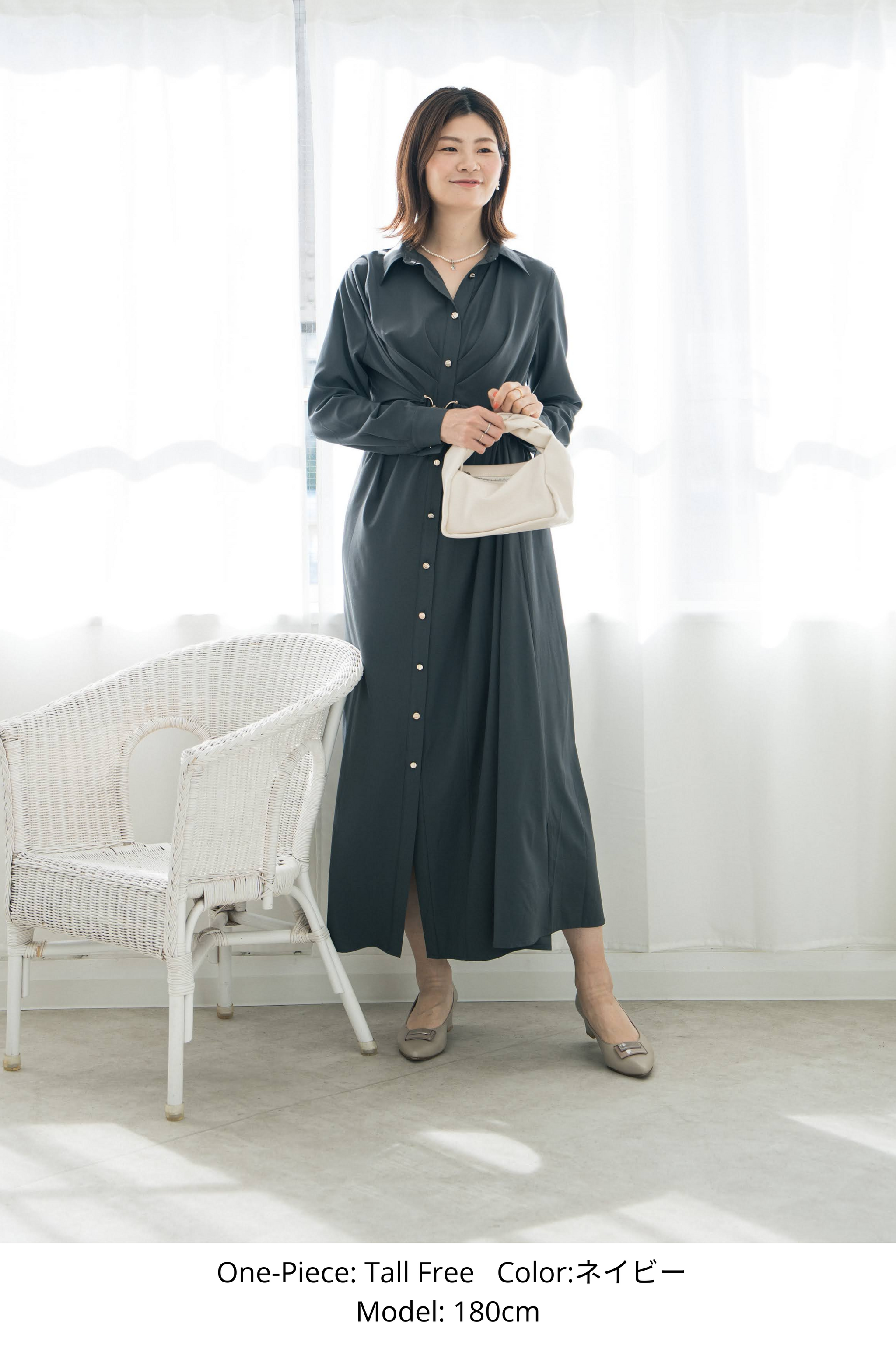 通常商品】アシンメトリーシャツワンピース – ATEYAKA