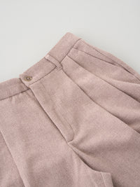 ウールブレンドタックワイドストレートパンツ