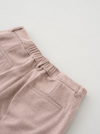 ウールブレンドタックワイドストレートパンツ