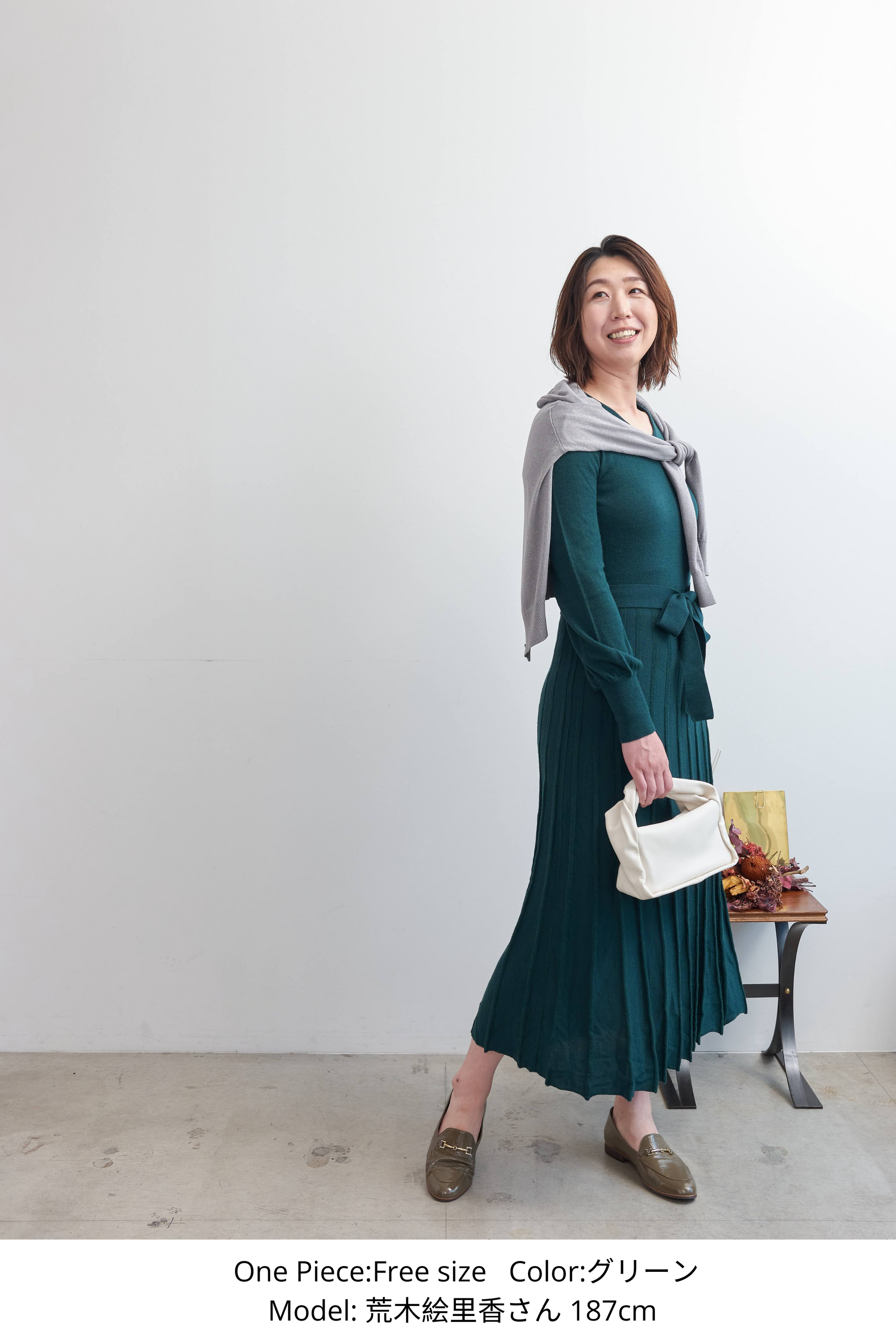 あや様オーダーワンピース ABITOKYO ワンピース ダイヤ柄ジャガードAラインワンピース