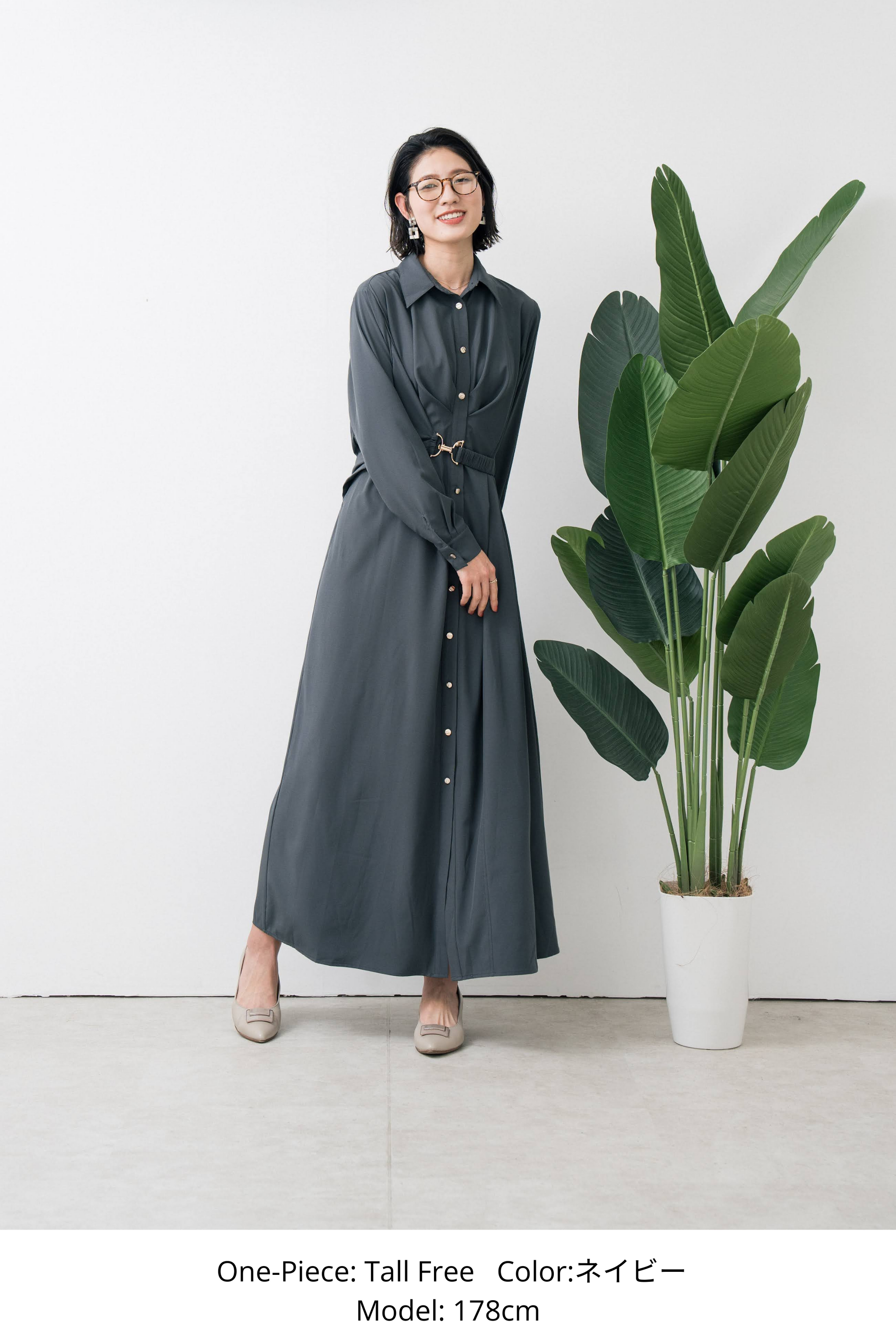 通常商品】アシンメトリーシャツワンピース – ATEYAKA