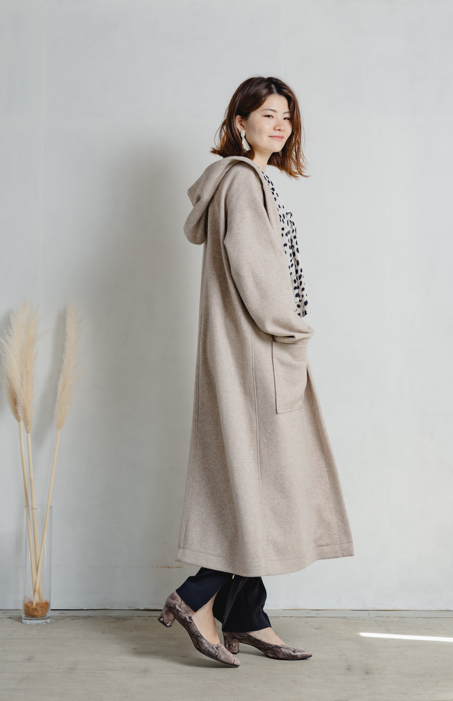 アテヤカ　ラムウールロングコート アウター – ATEYAKA